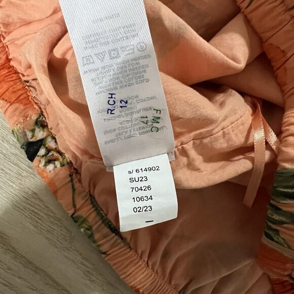 LOFT Harvest Crop Top Size Small Petite Oranges Fruit Print Criss Cross Back - Picture 8 of 9